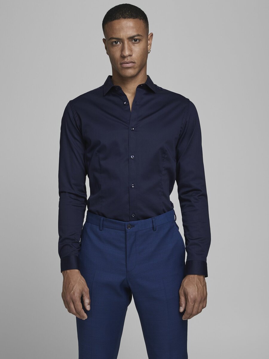 Hemd van het merk Jack & Jones Premium in het Marine