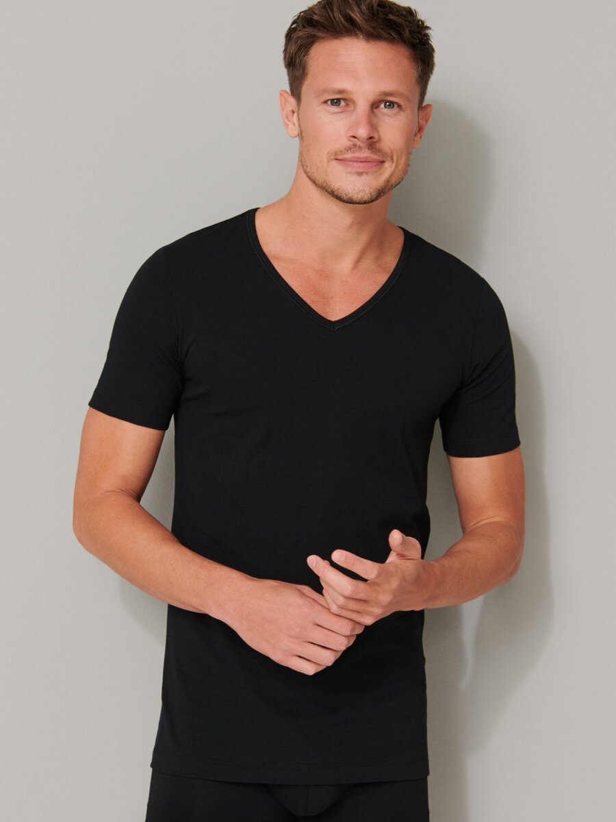 T-shirt van het merk Schiesser in het Zwart