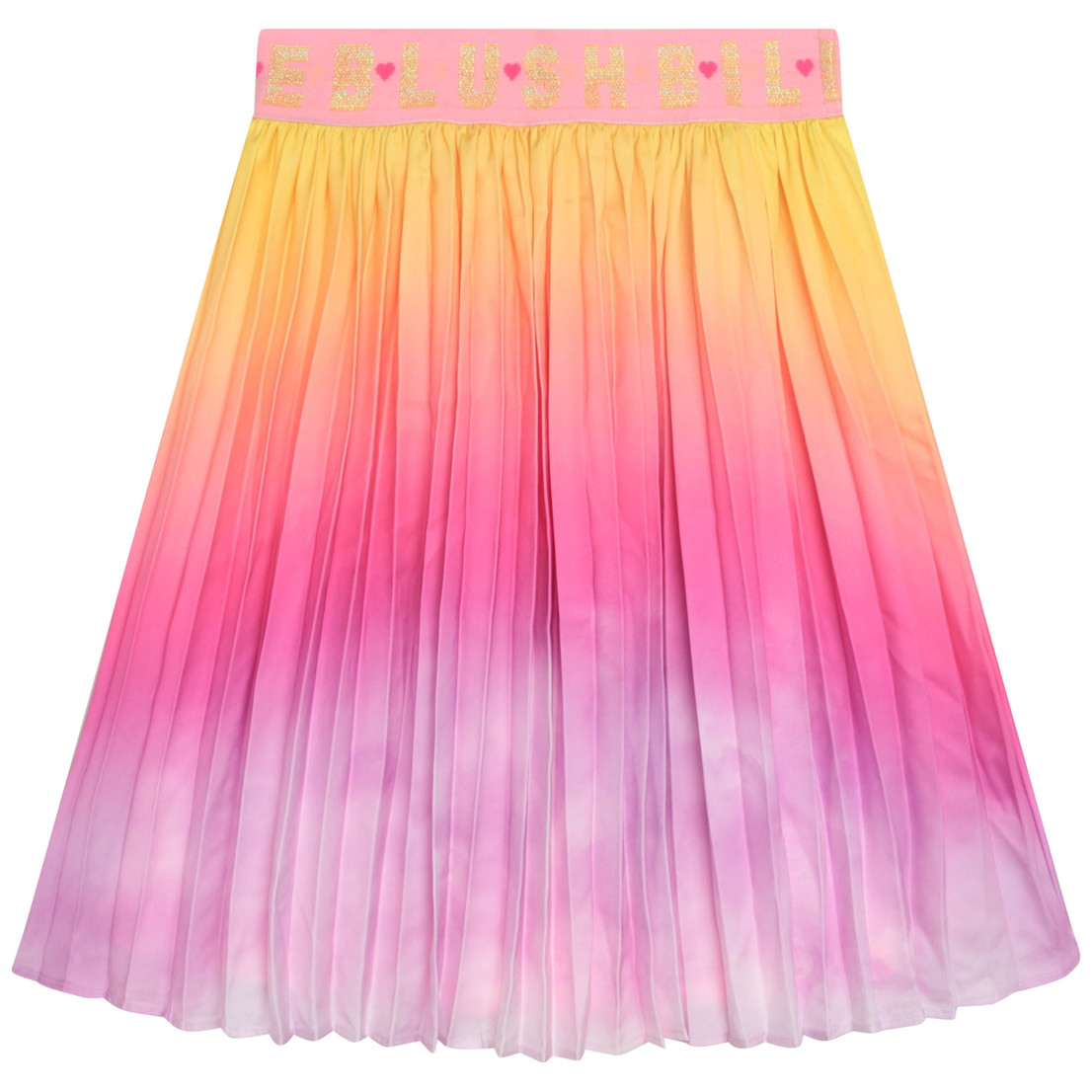 Polyester pleated skirt, gradient allover, lining,