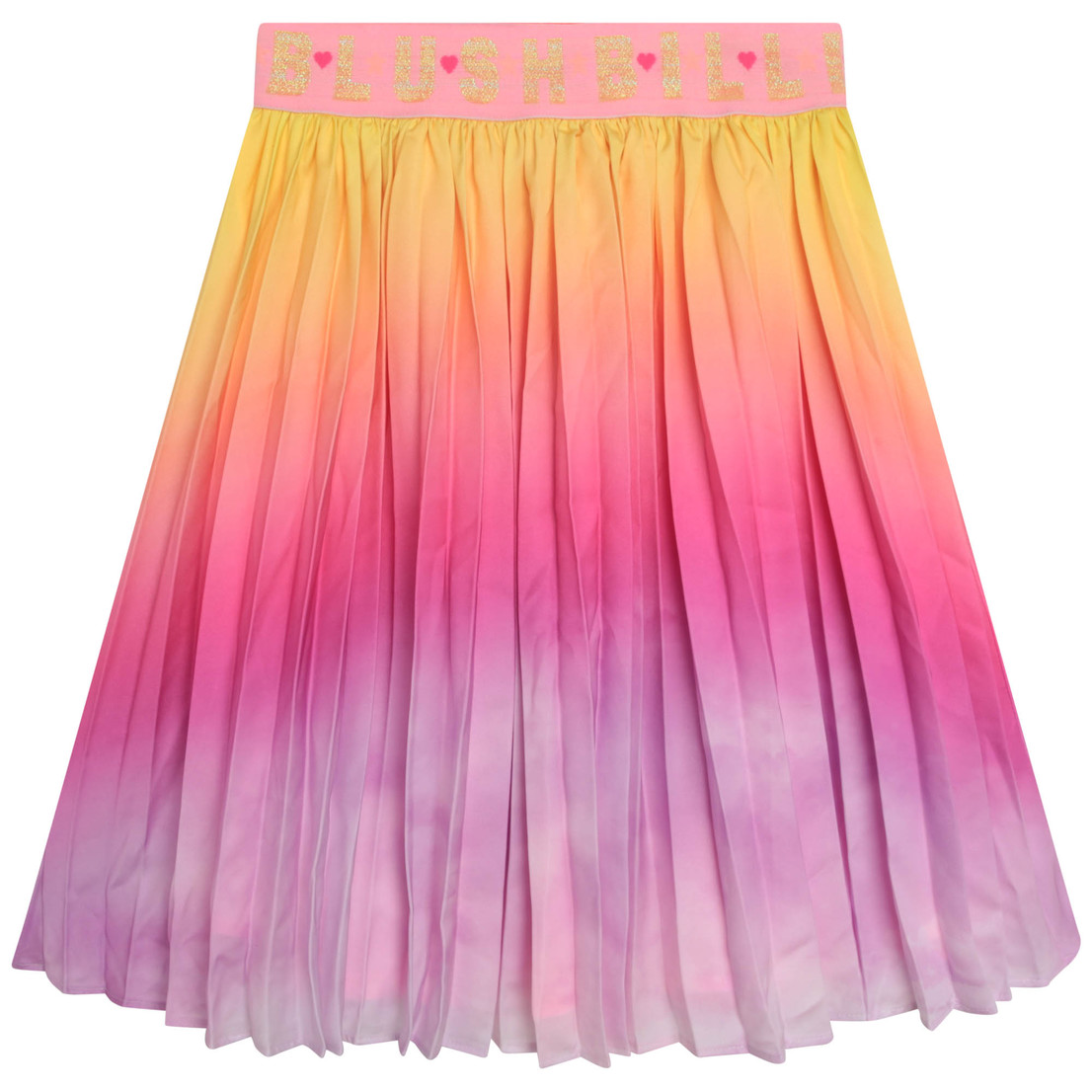 Polyester pleated skirt, gradient allover, lining,