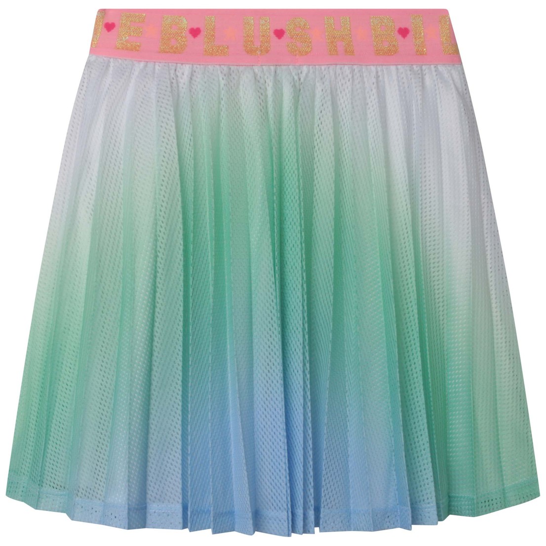 Mesh net gradient pleated skirt, viscose lining, \