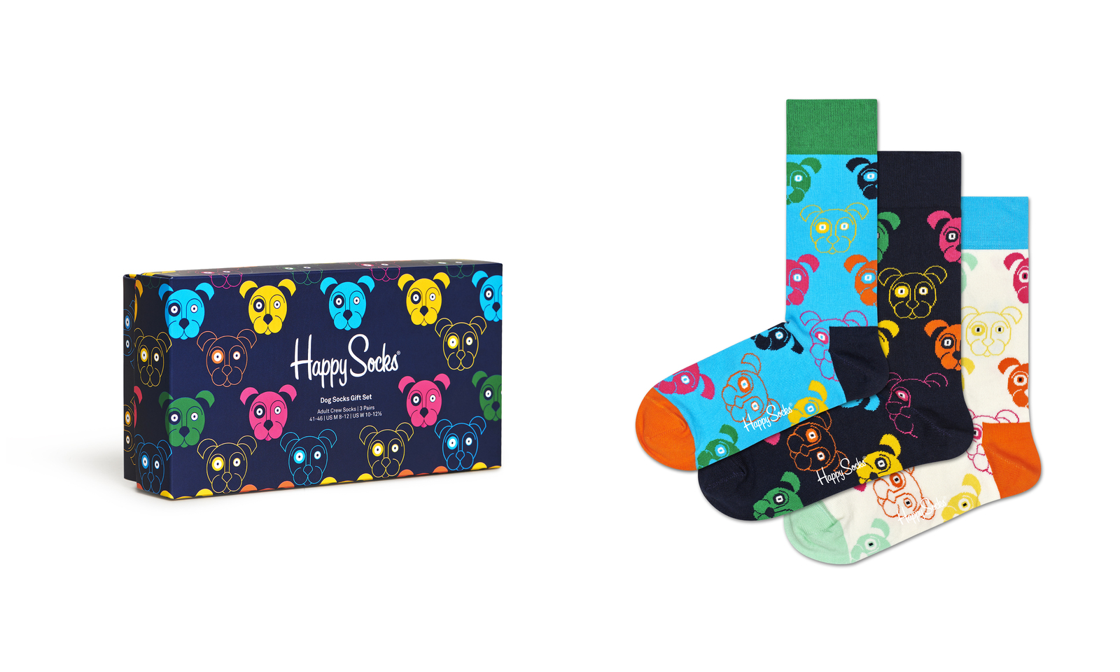 HS XDOG08-0150 3-Pack Mixed Dog Socks Gift Set