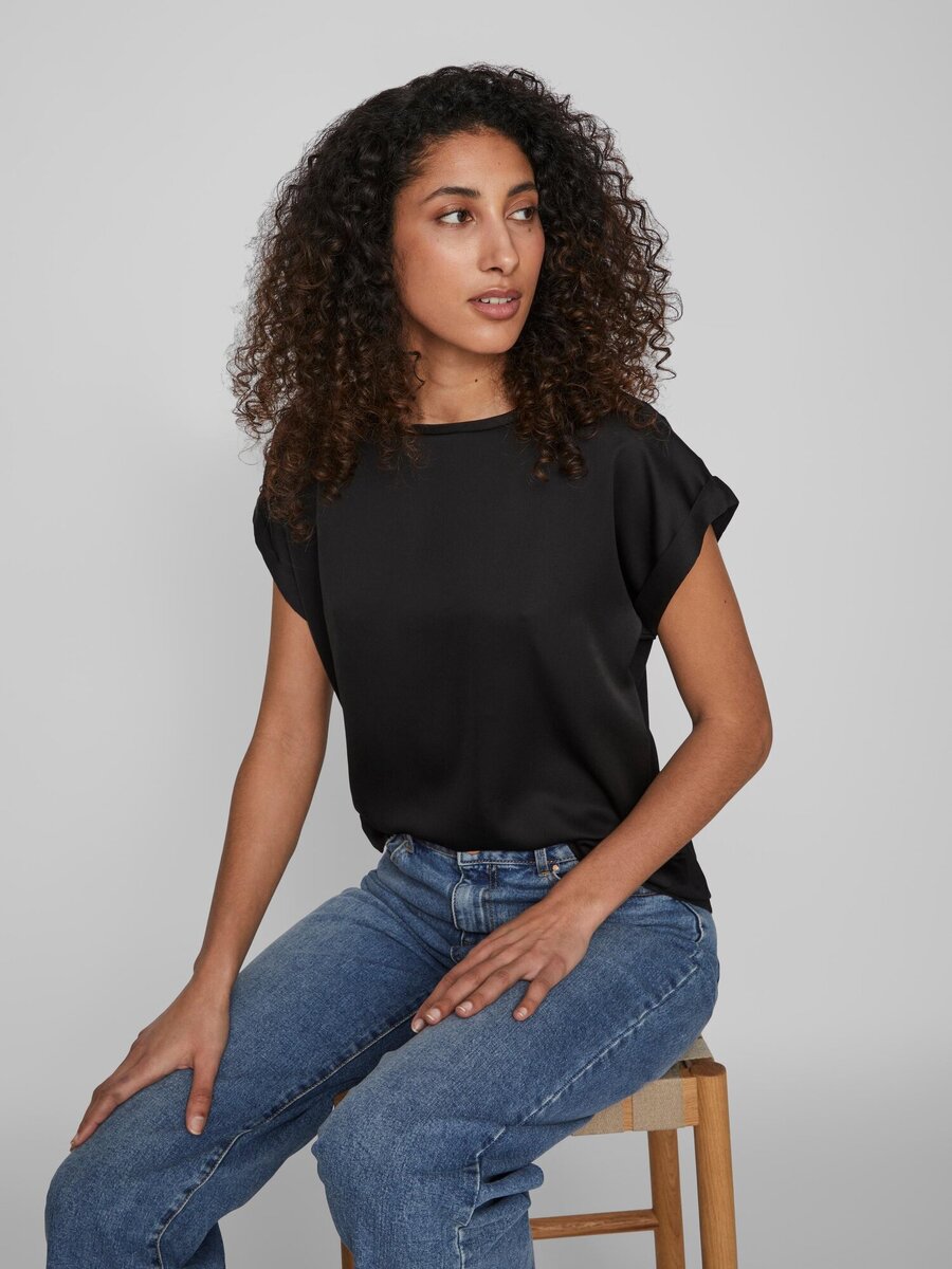 T-shirt van het merk Vila in het Zwart