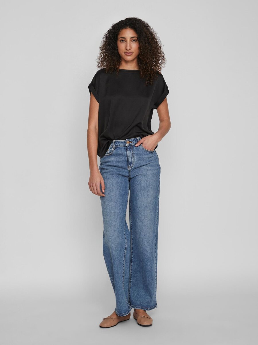 T-shirt van het merk Vila in het Zwart