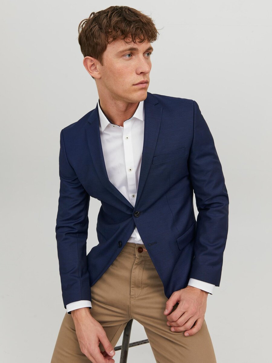 Blazer van het merk Jack & Jones Premium in het Marine