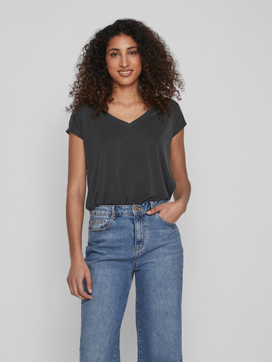 T-shirt van het merk Vila in het Zwart