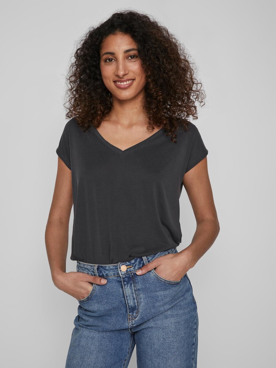 T-shirt van het merk Vila in het Zwart