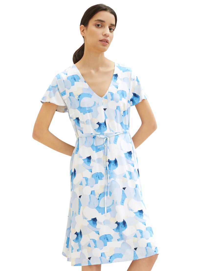 1036648 printed dress with belt