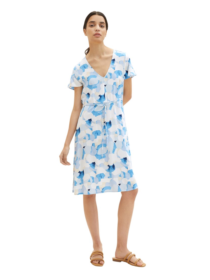 1036648 printed dress with belt
