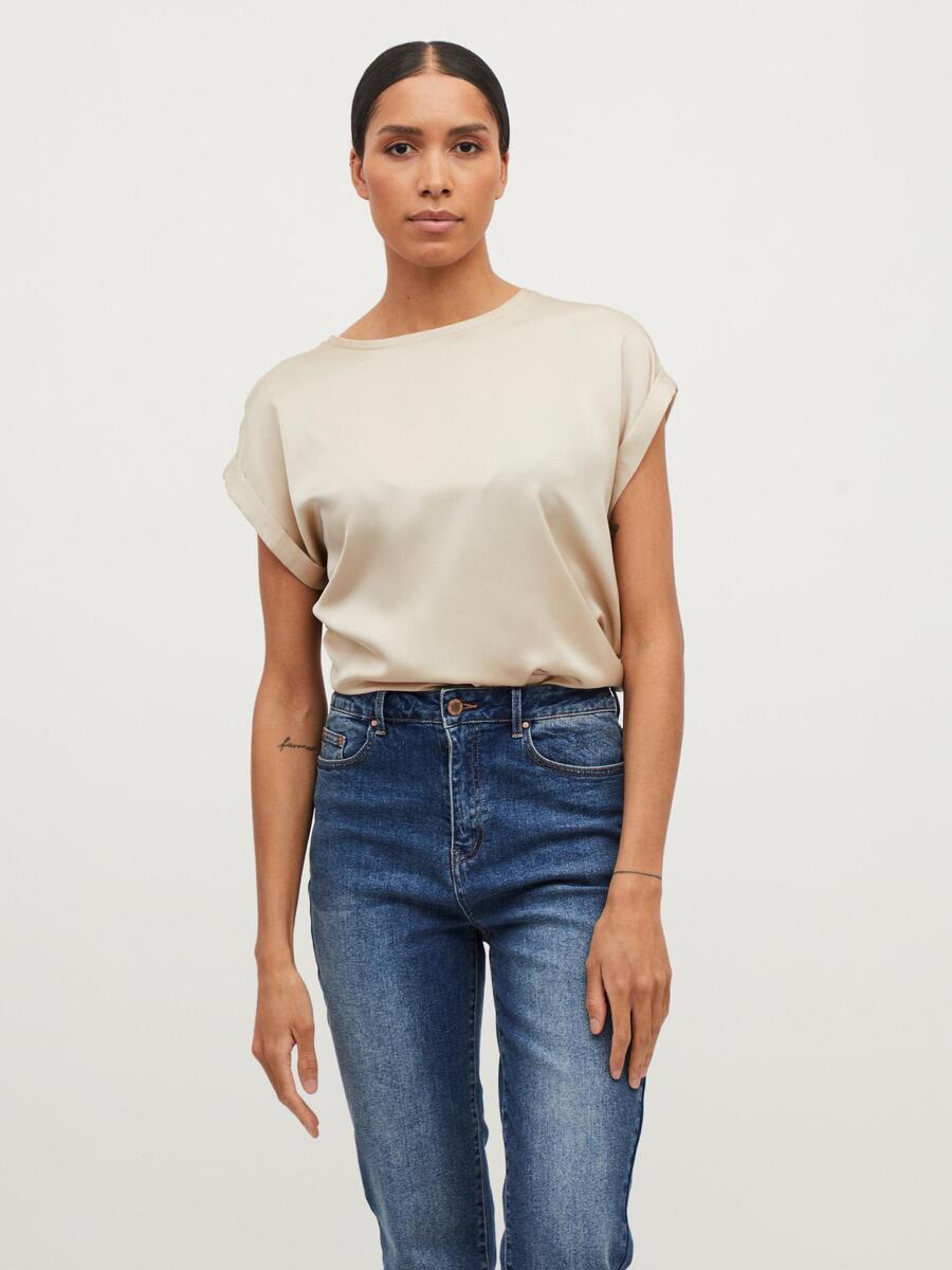 T-shirt van het merk Vila in het Beige