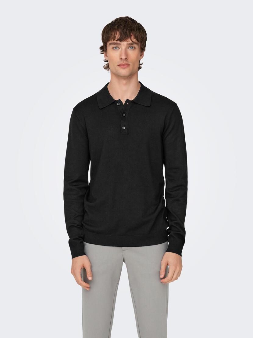 ONSWYLER LIFE REG 14 LS POLO KNIT N OOS