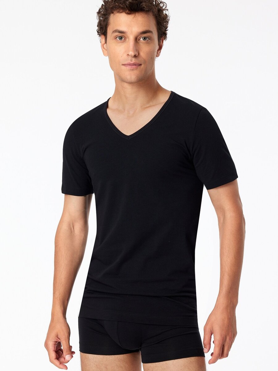 T-shirt van het merk Schiesser in het Zwart