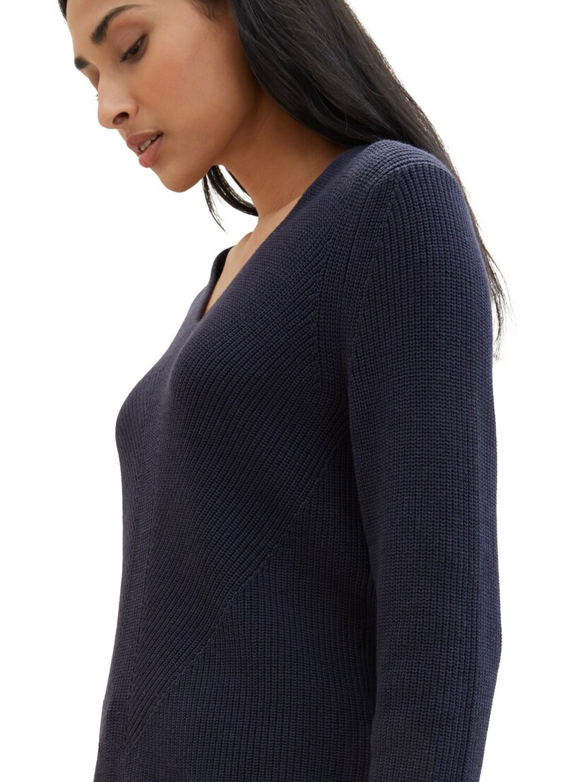 1040332 knit v-neck rib pullover