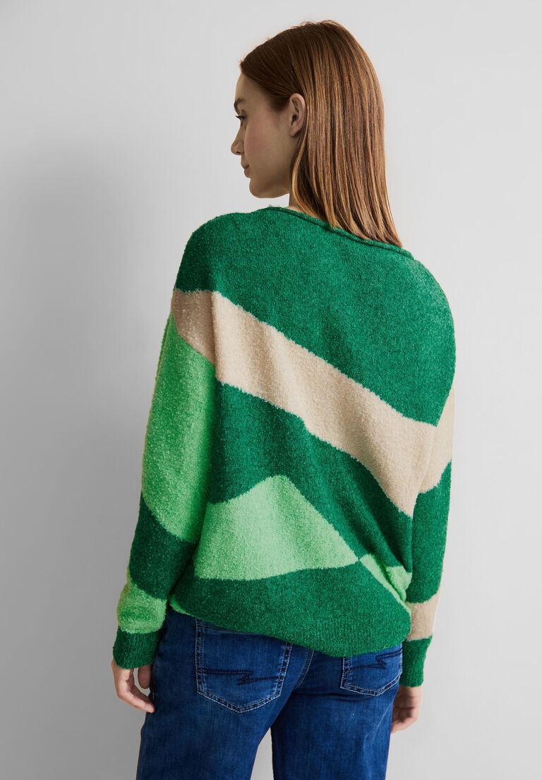 A302672 bouclÃ©-intarsia sweater