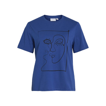 T-shirt van het merk Vila in het Blauw