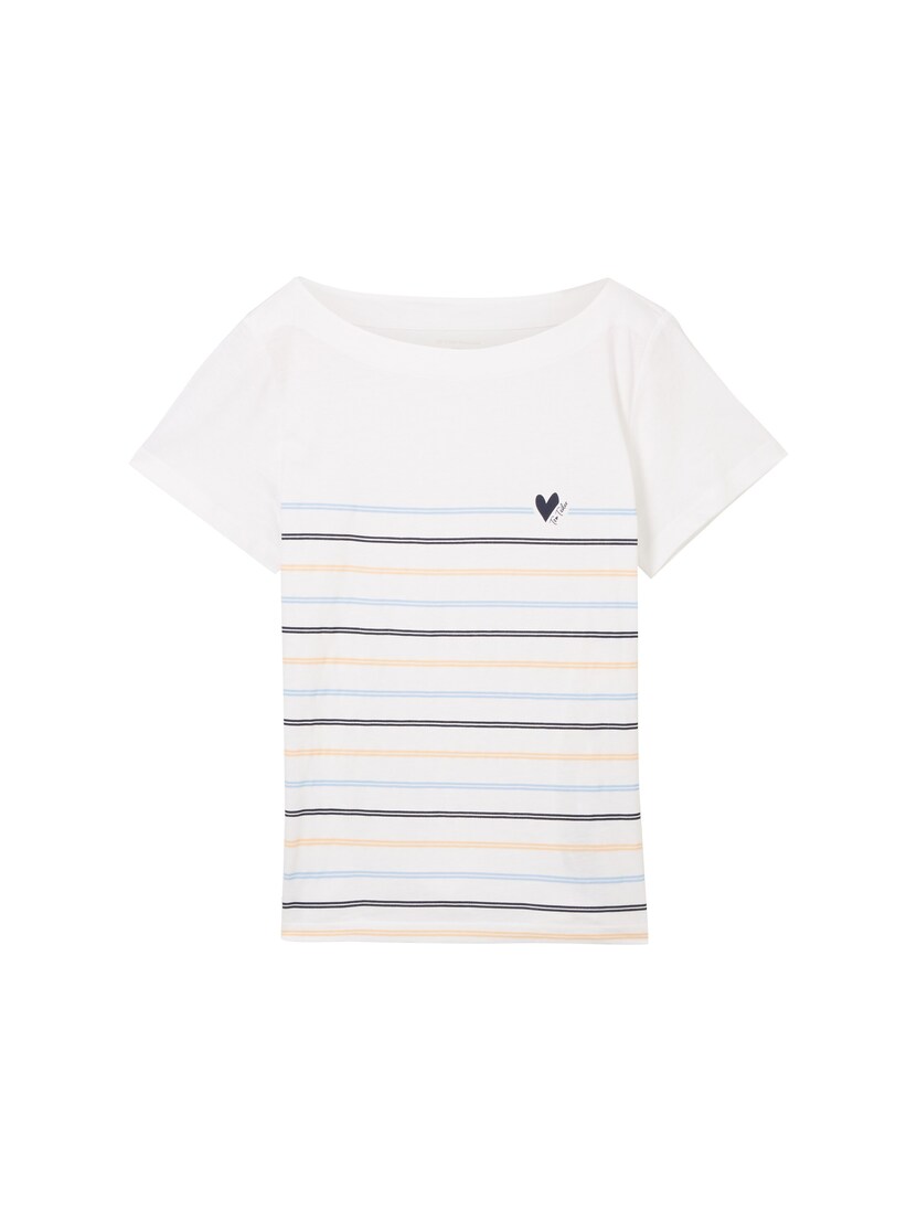 1041289 T-shirt boat neck stripe