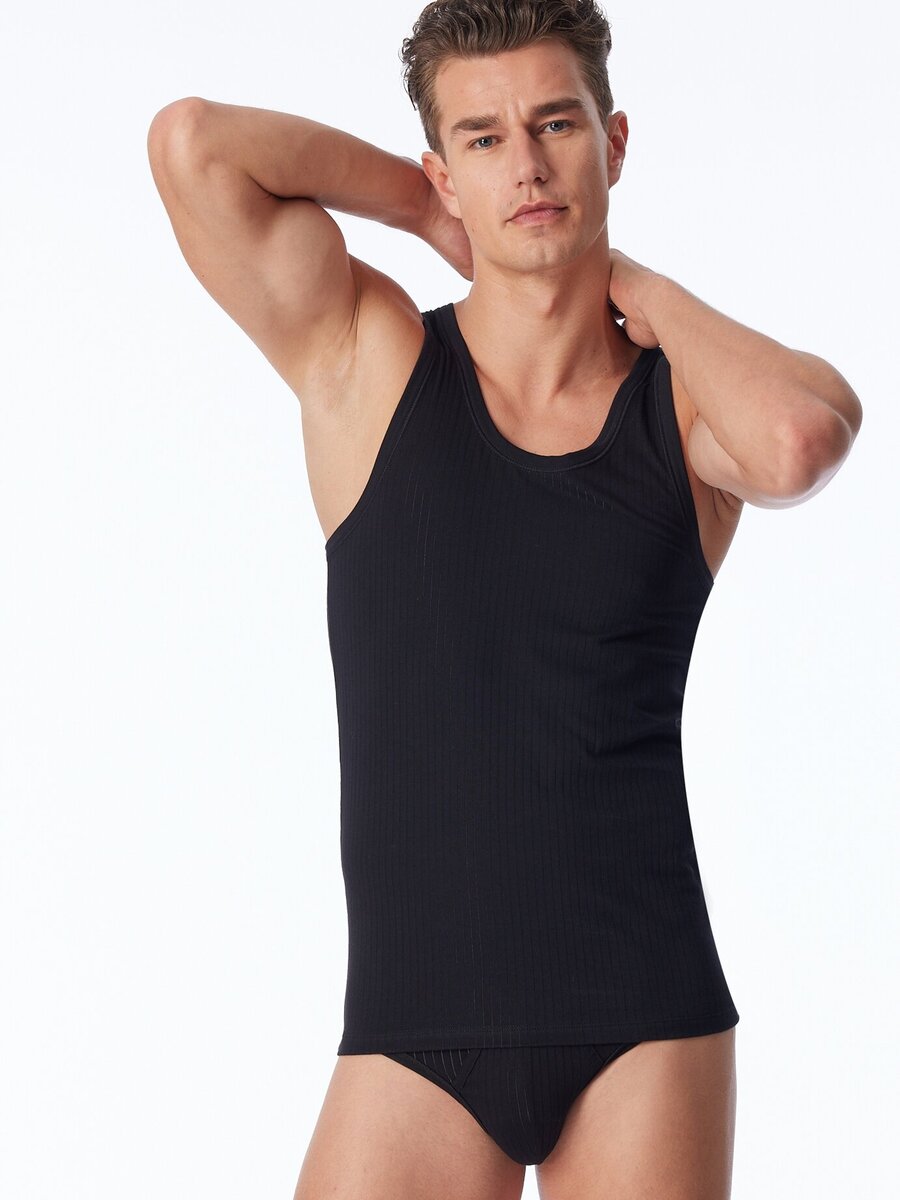 Singlet van het merk Schiesser in het Zwart