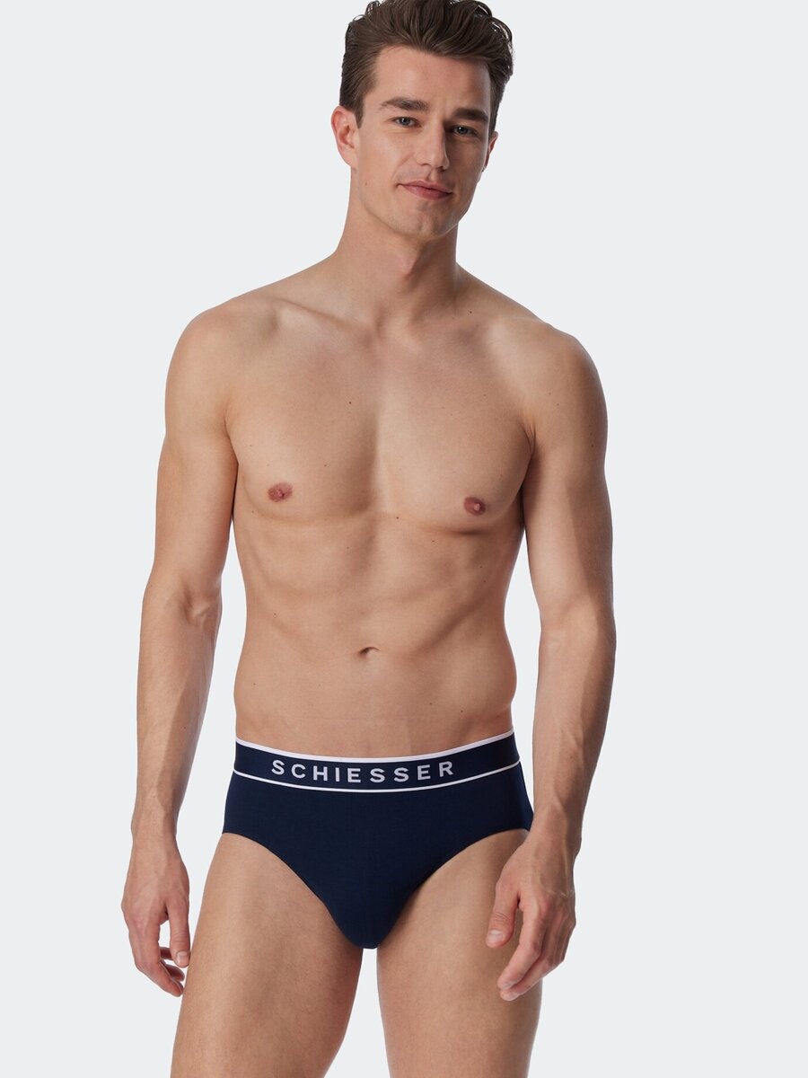 Slip van het merk Schiesser in het Blauw