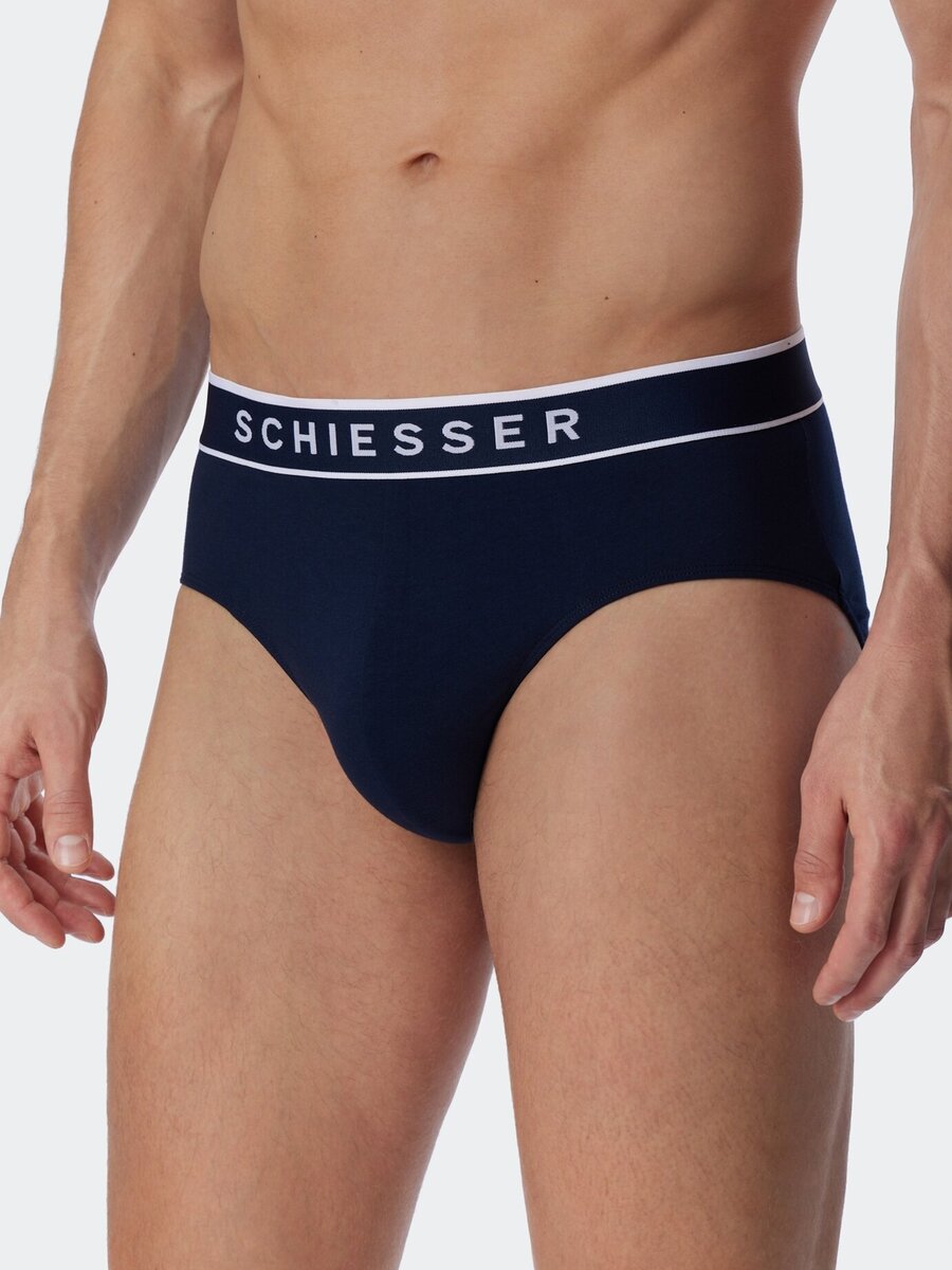 Slip van het merk Schiesser in het Blauw