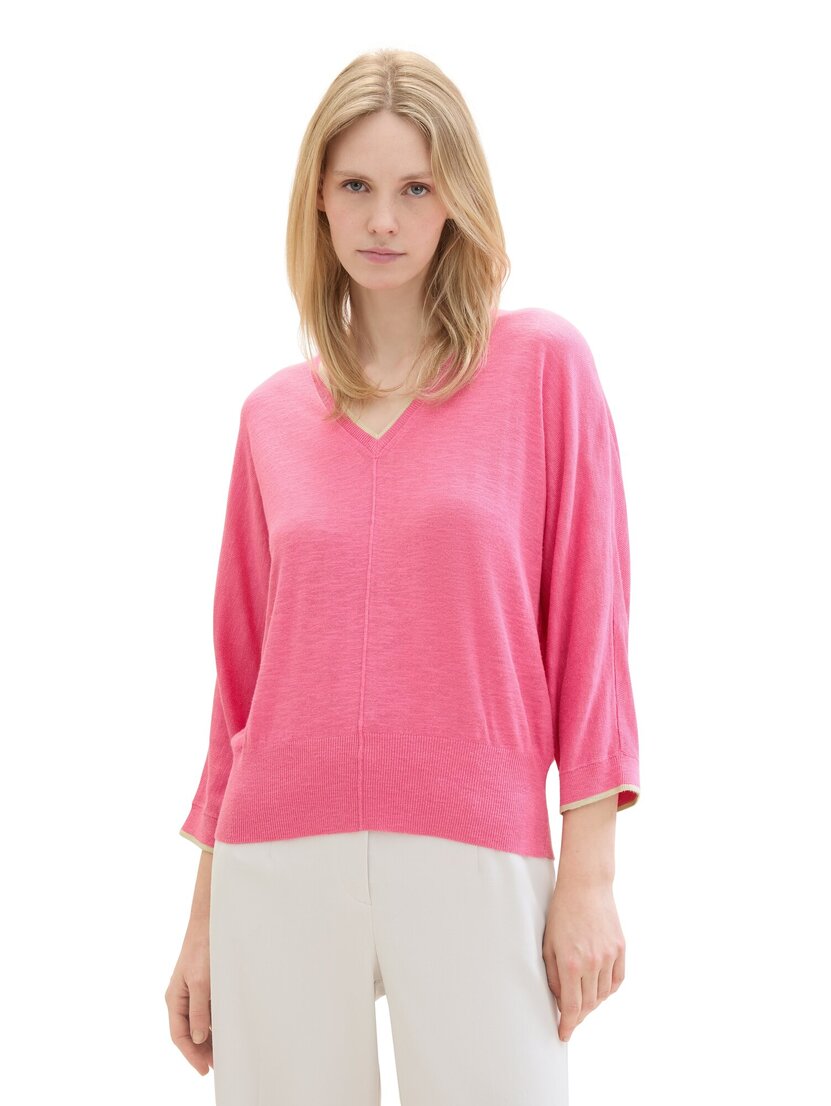 1041578 knit pullover with tipping