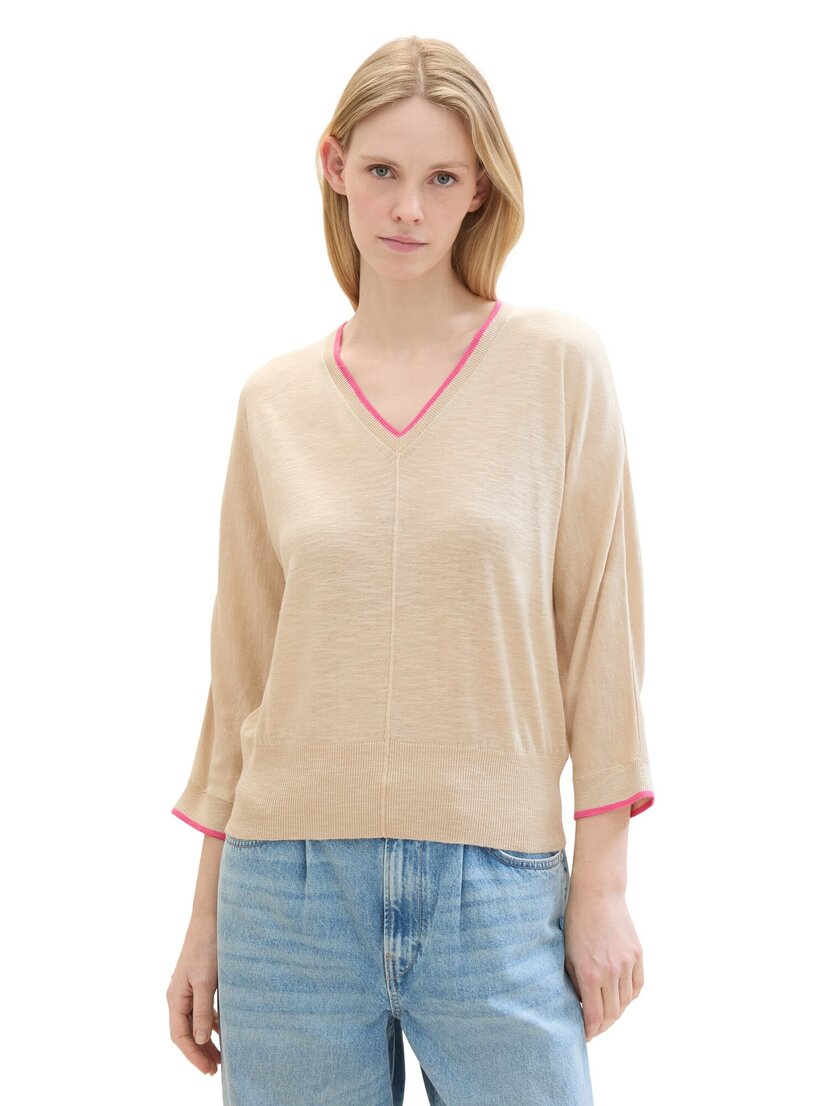 1041578 knit pullover with tipping