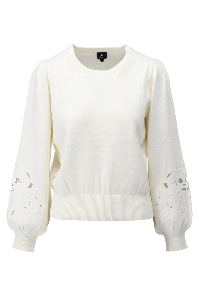 Sweater crew neck with embroidery