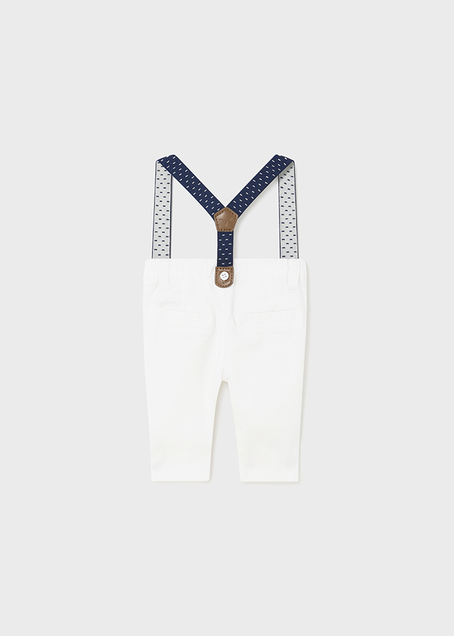 Long trousers with suspenders
