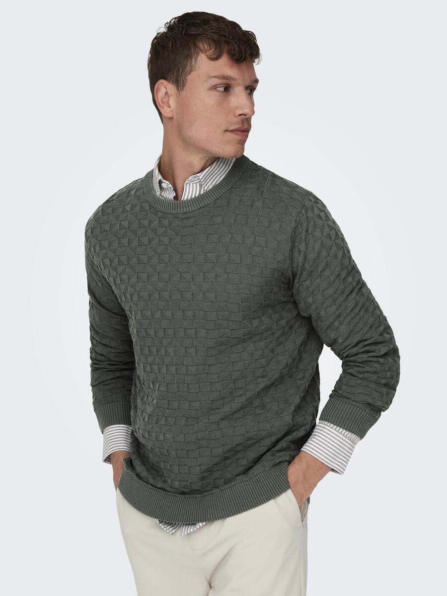 Pull van het merk Only & Sons in het Grijs