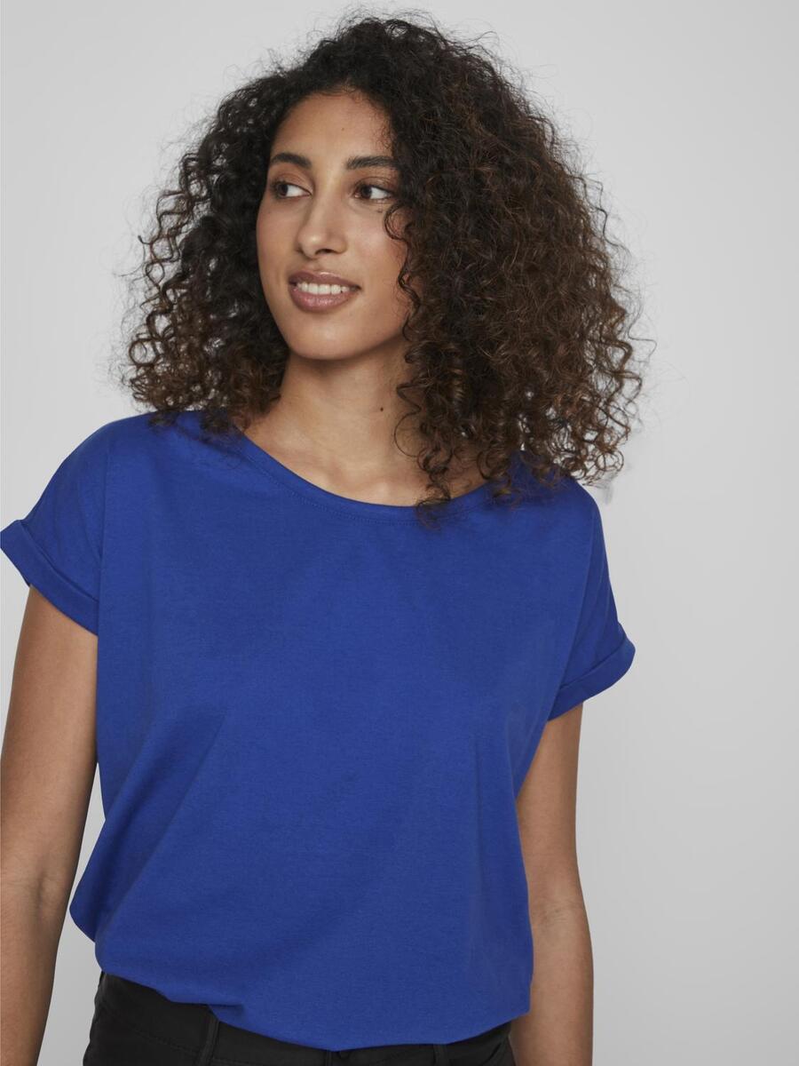 T-shirt van het merk Vila in het Blauw