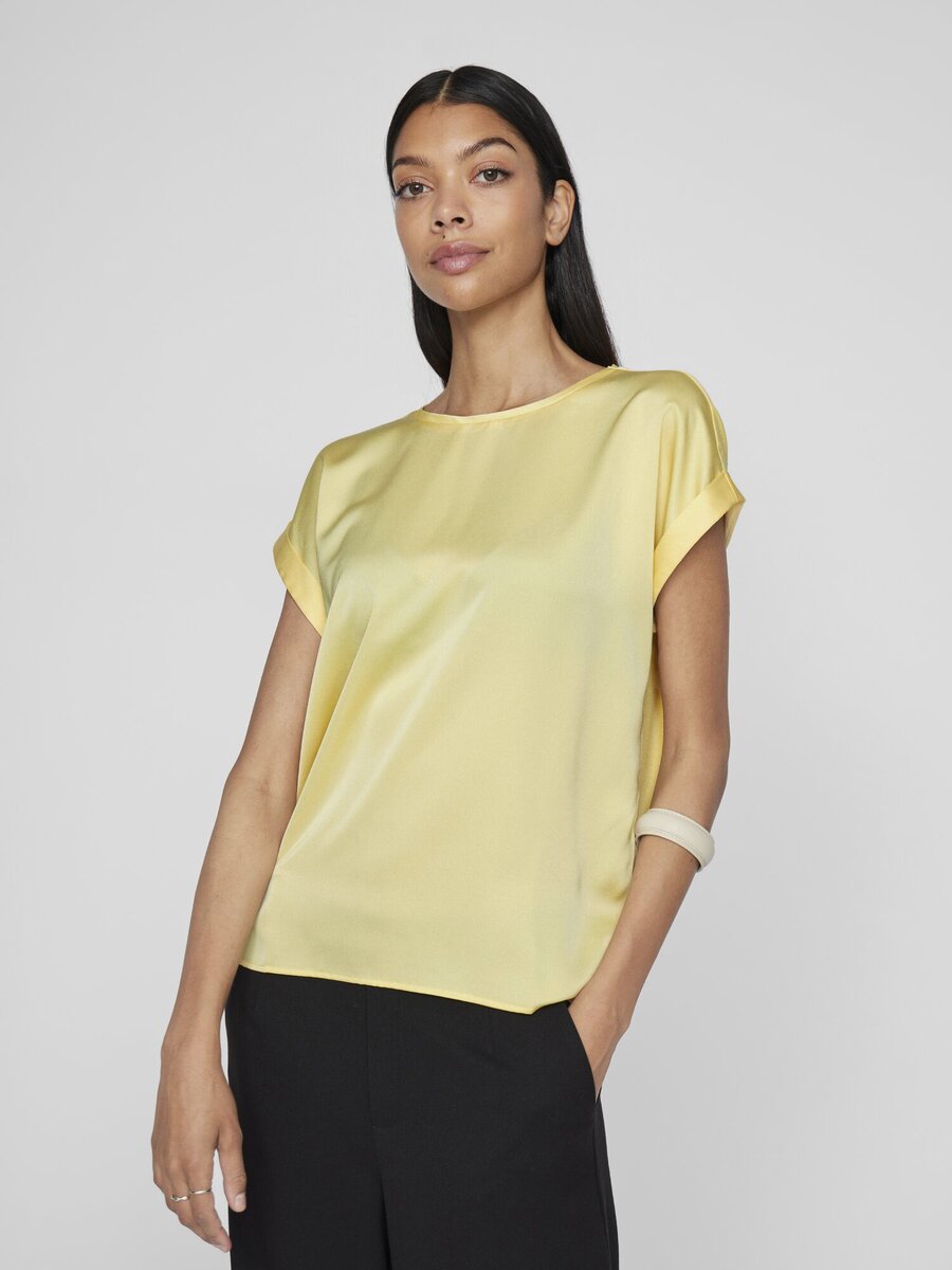 T-shirt van het merk Vila in het Geel