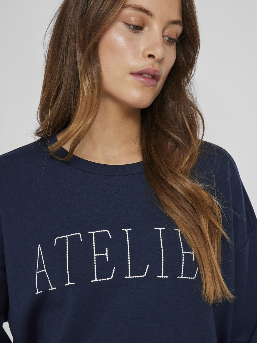 T-shirt van het merk Vila in het Blauw