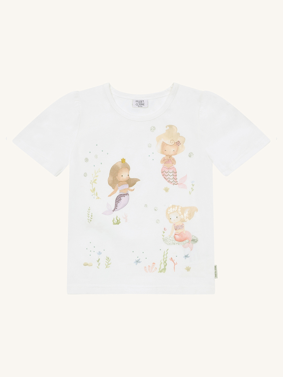 T-shirt van het merk Hust&claire in het Ecru