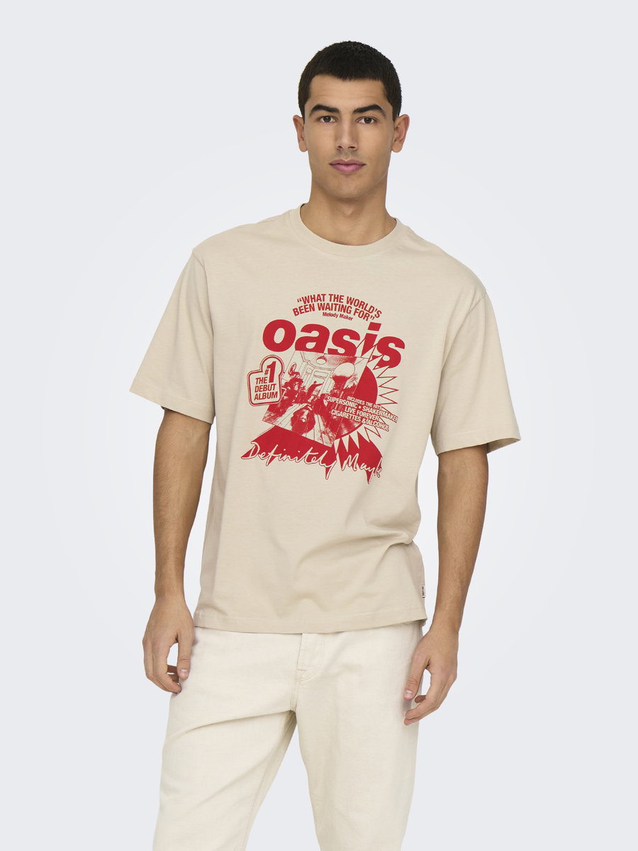 T-shirt van het merk Only & Sons in het Beige