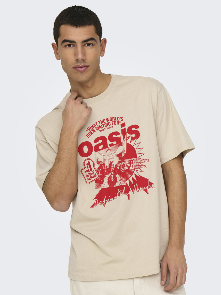 T-shirt van het merk Only & Sons in het Beige