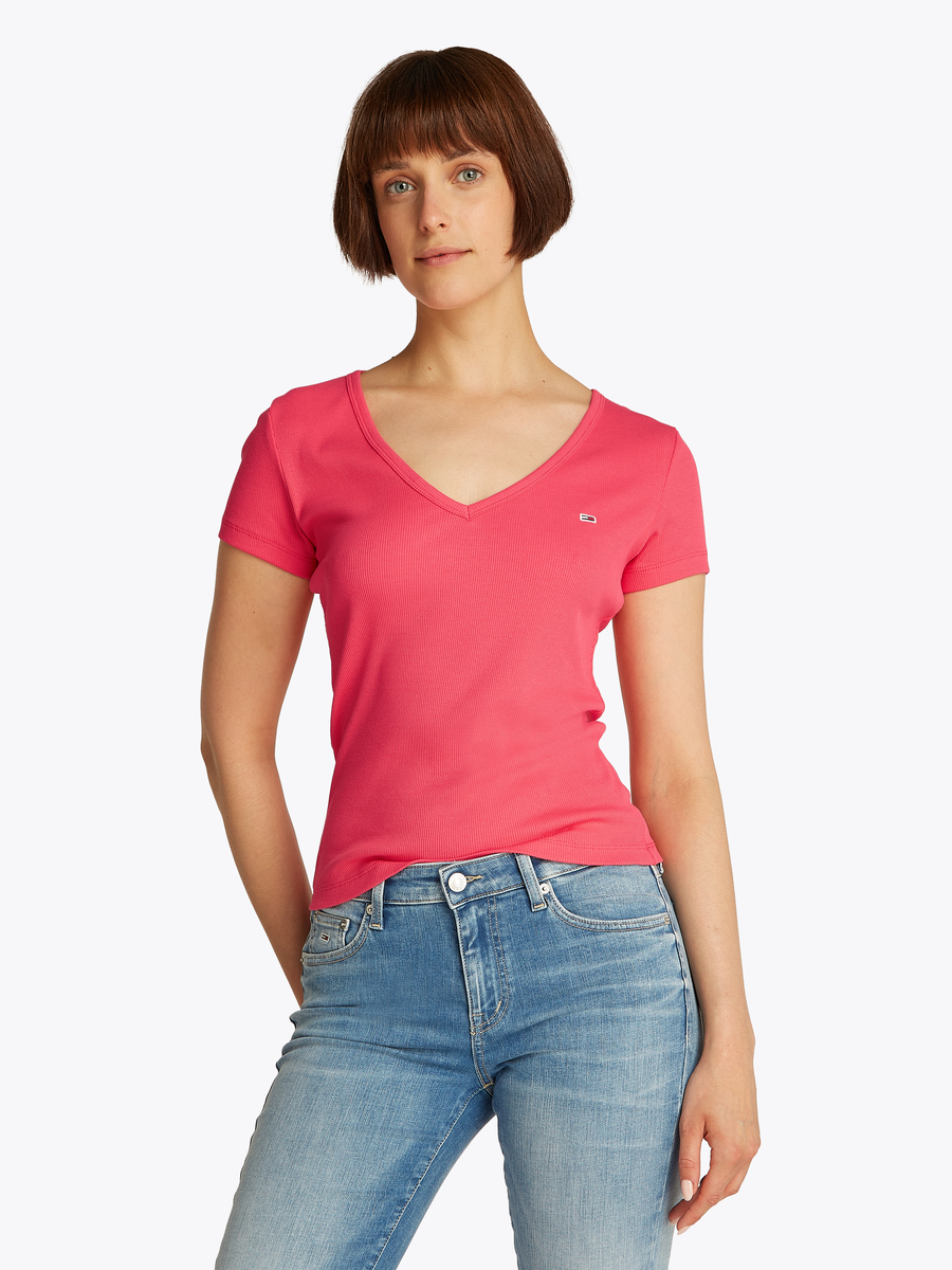 T-shirt van het merk Tommy Jeans in het Rood