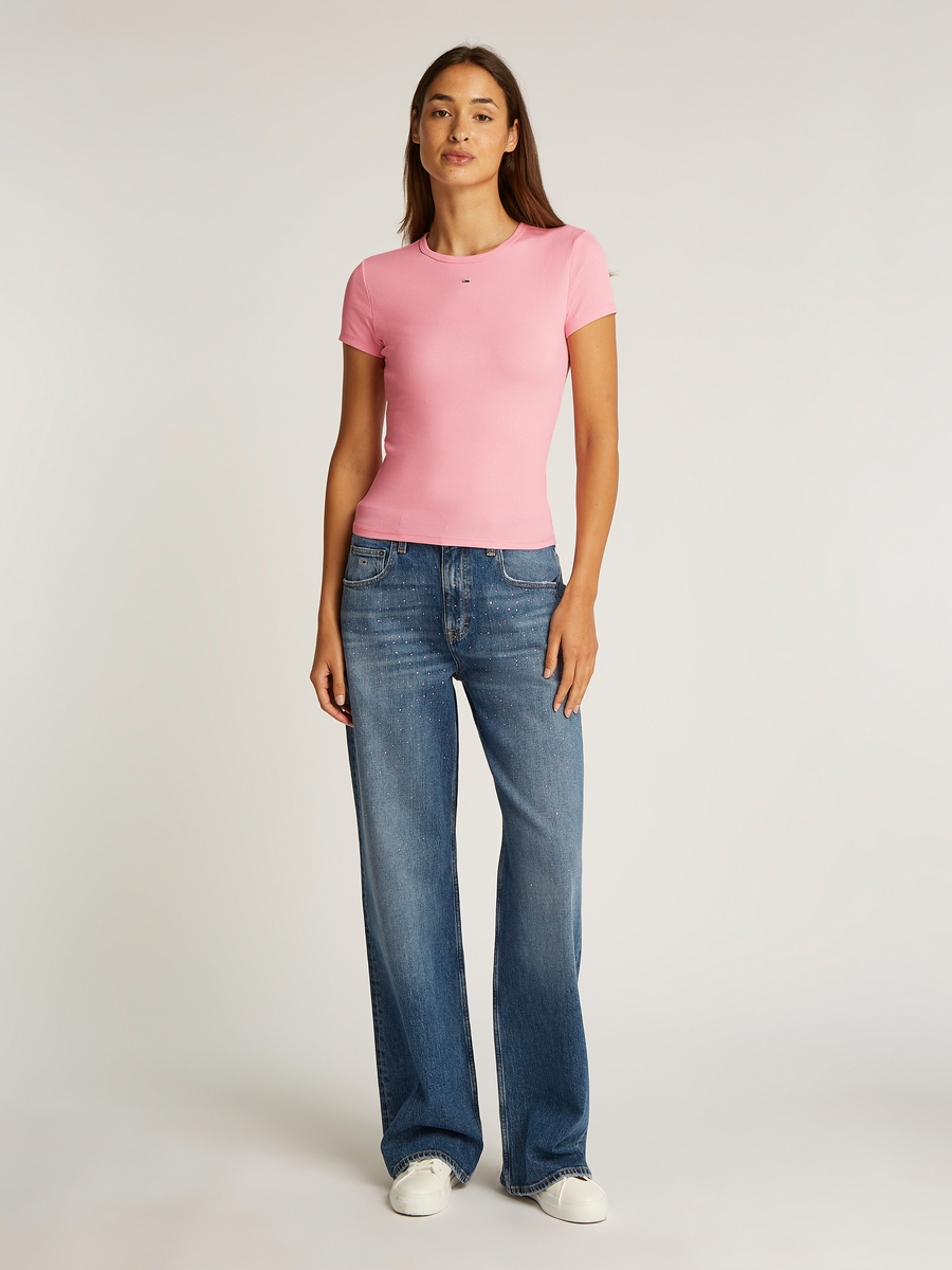 T-shirt van het merk Tommy Jeans in het Roze