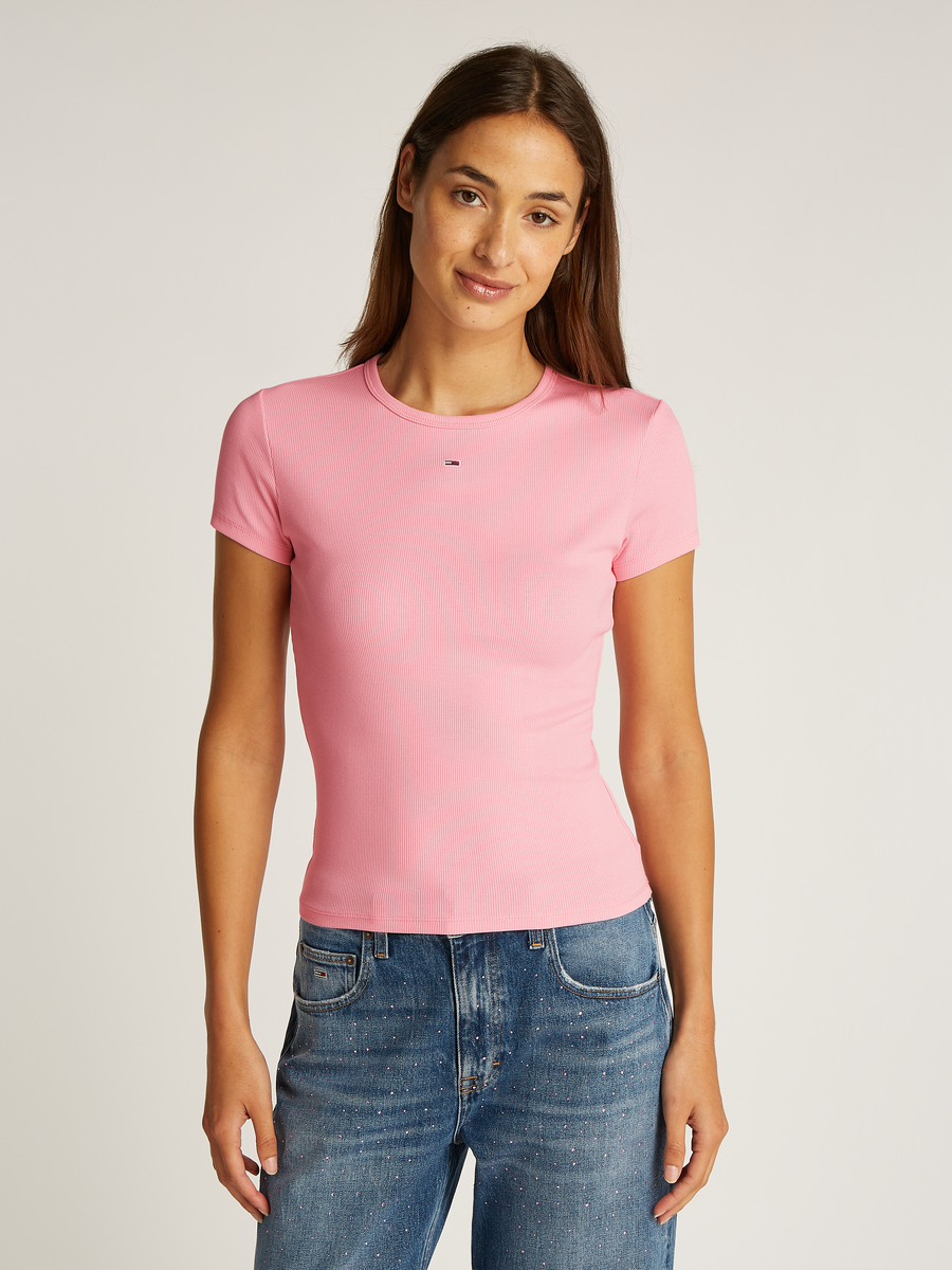 T-shirt van het merk Tommy Jeans in het Roze