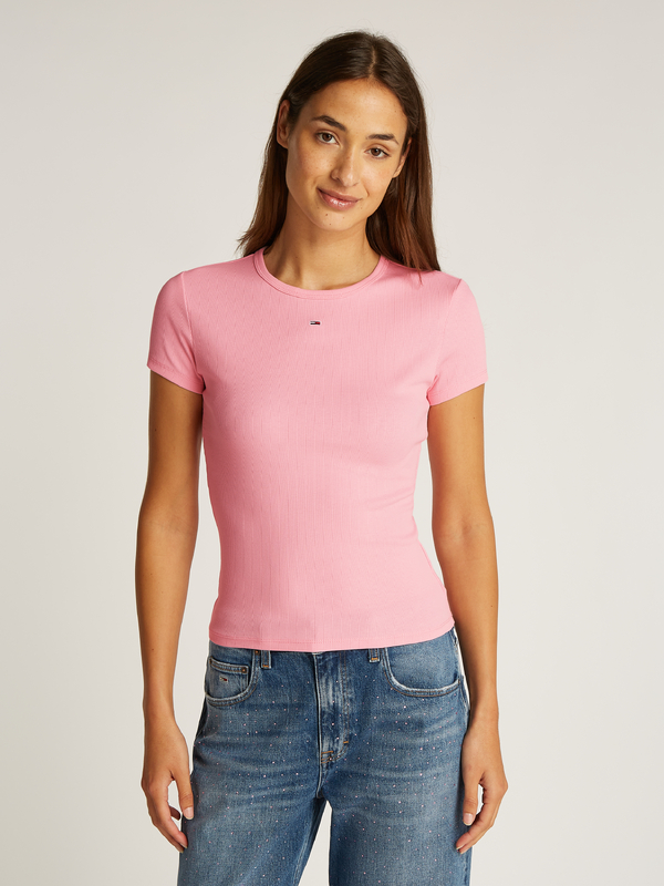 T-shirt van het merk Tommy Jeans in het Roze