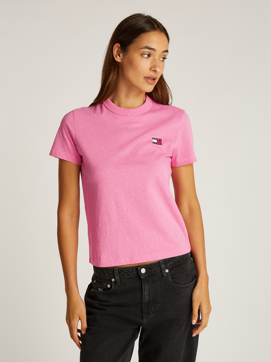 T-shirt van het merk Tommy Jeans in het Roze
