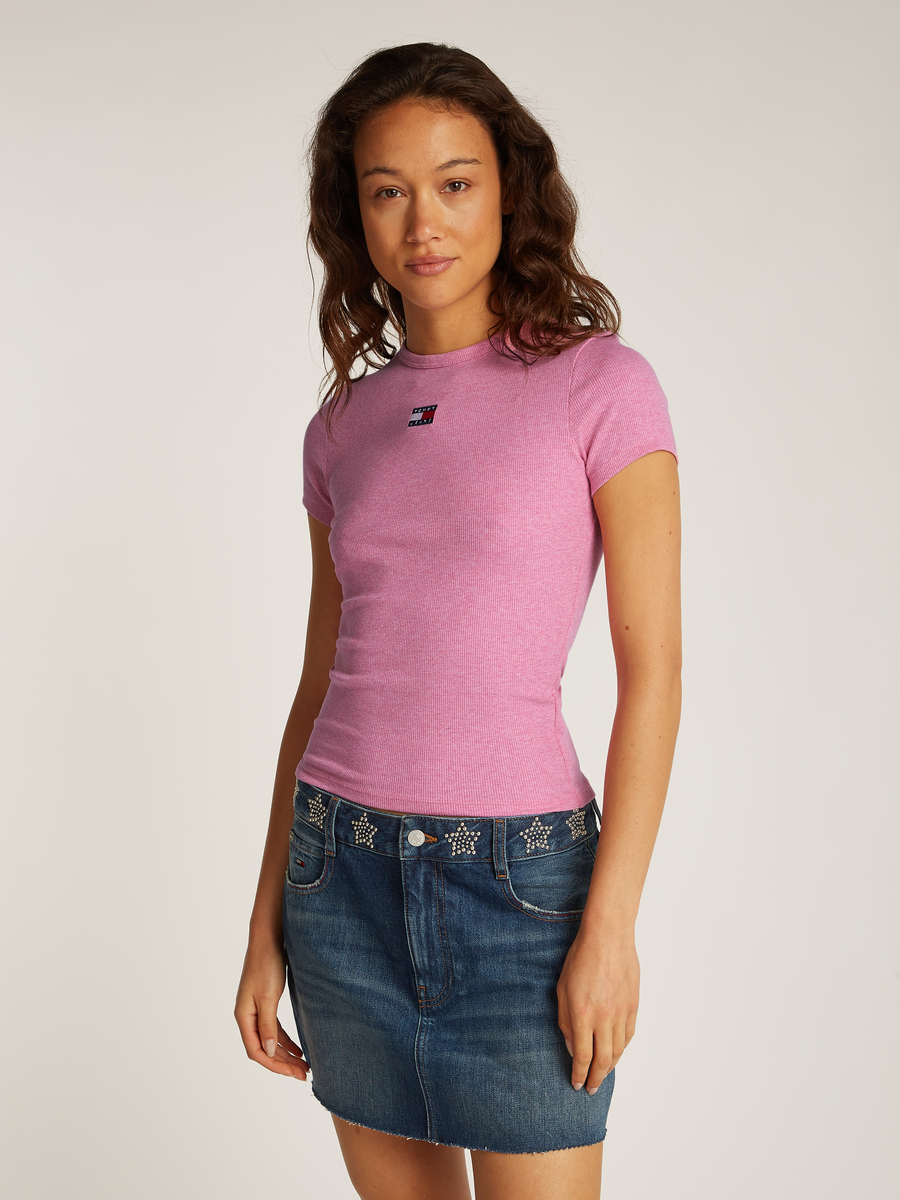 T-shirt van het merk Tommy Jeans in het Roze