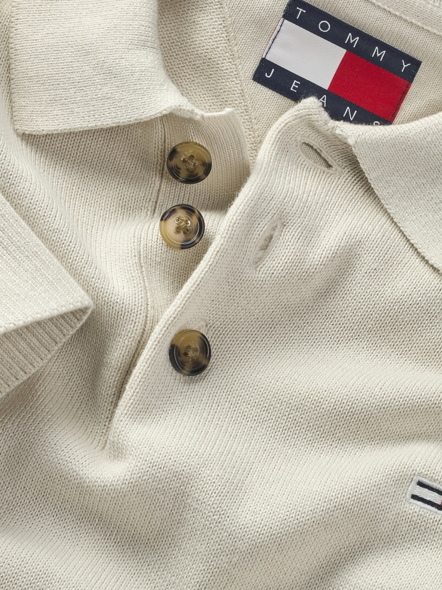 Polo van het merk Tommy Jeans in het Beige