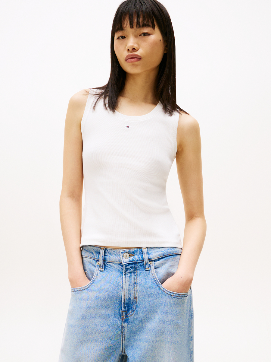 Top van het merk Tommy Jeans in het Ecru