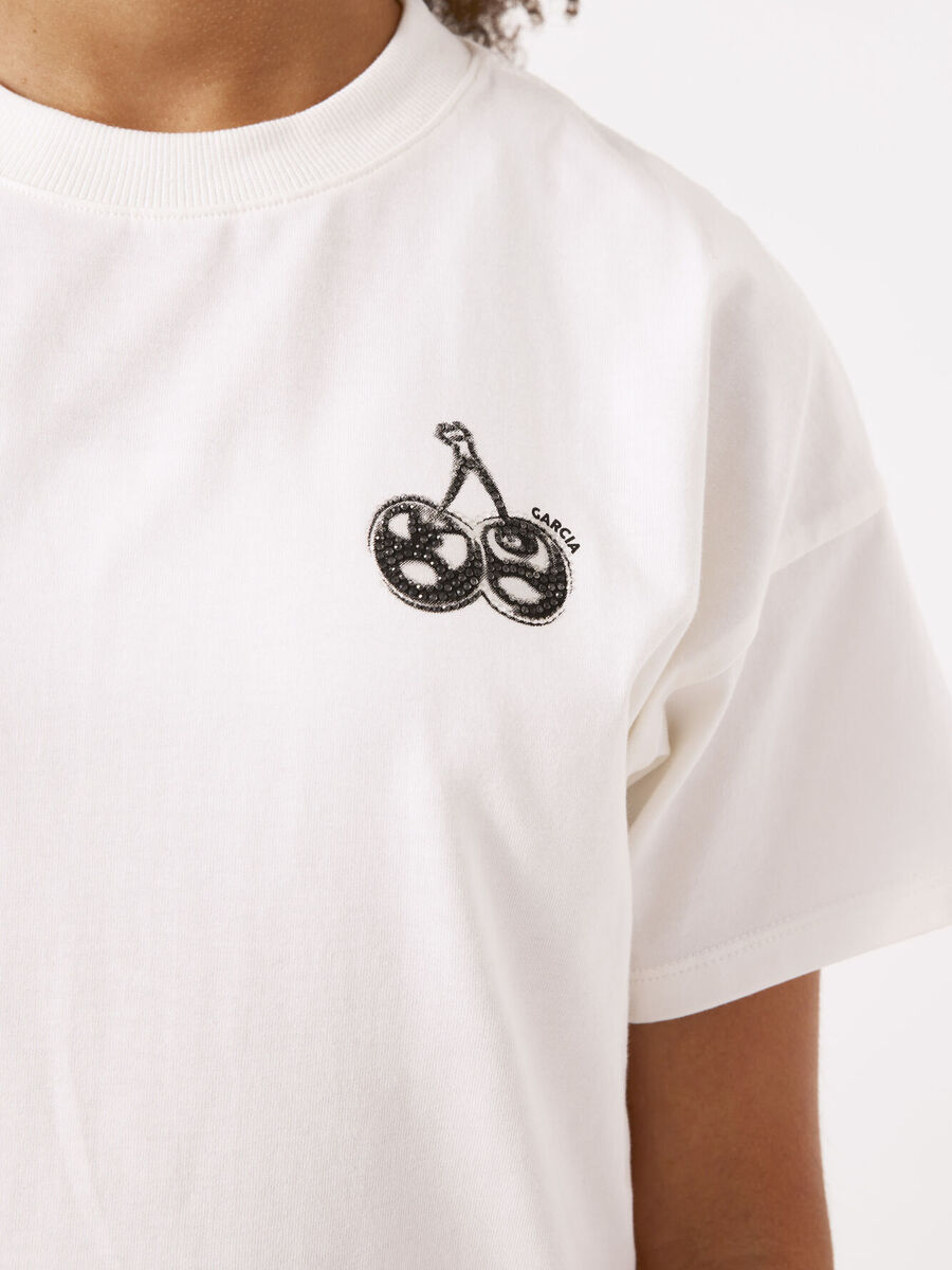 T-shirt van het merk Garcia in het Ecru