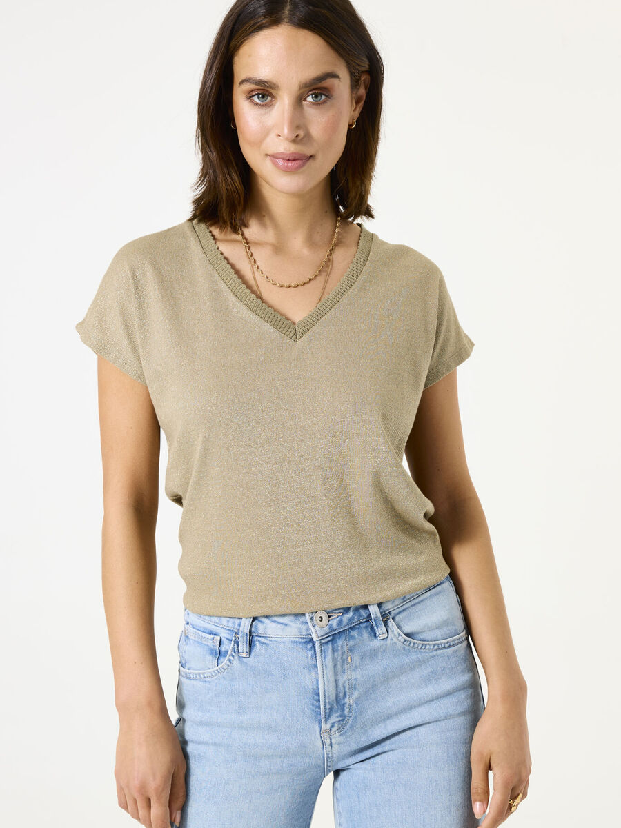 T-shirt van het merk Garcia in het Beige