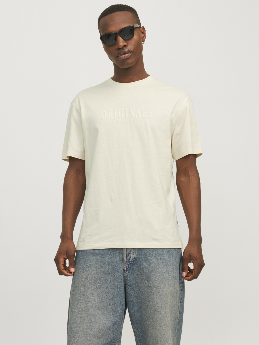 T-shirt van het merk Jack & Jones in het Ecru