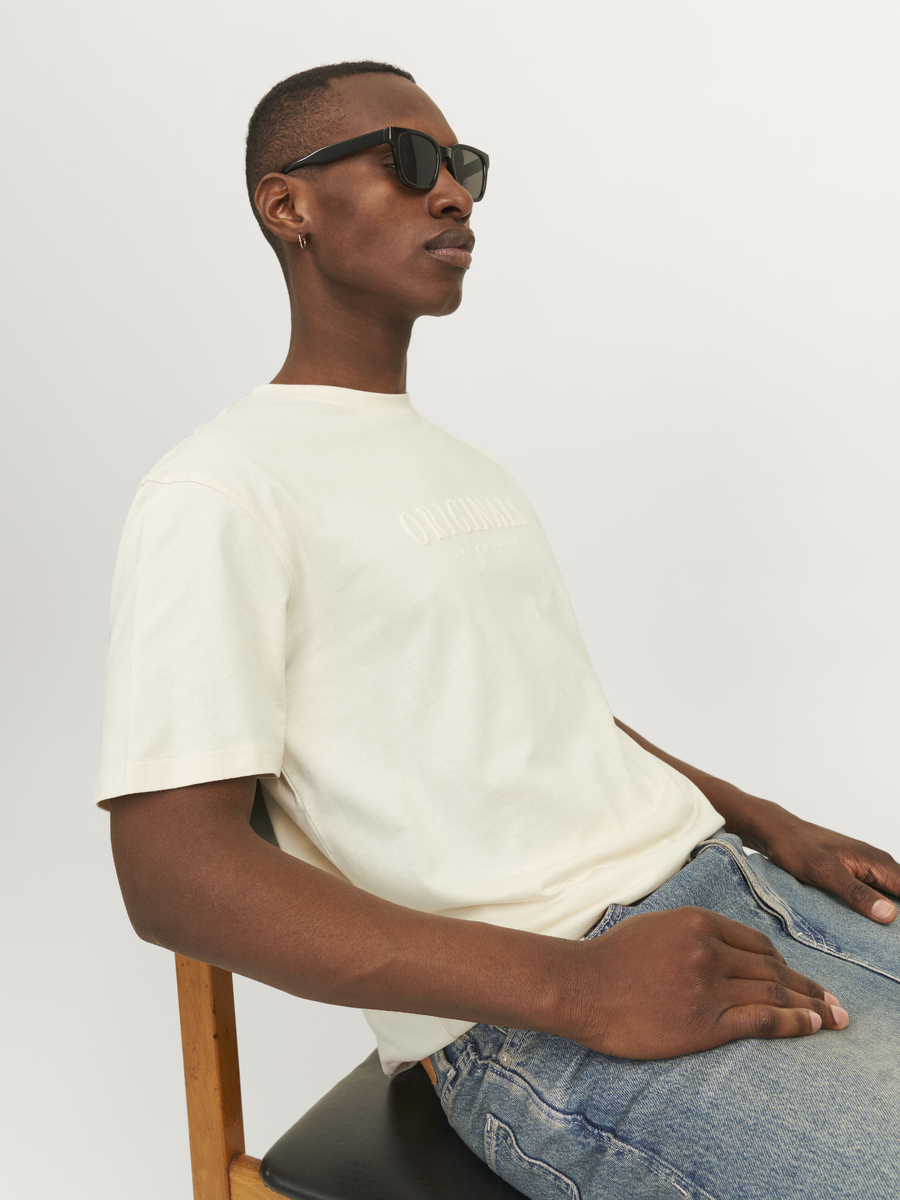 T-shirt van het merk Jack & Jones in het Ecru