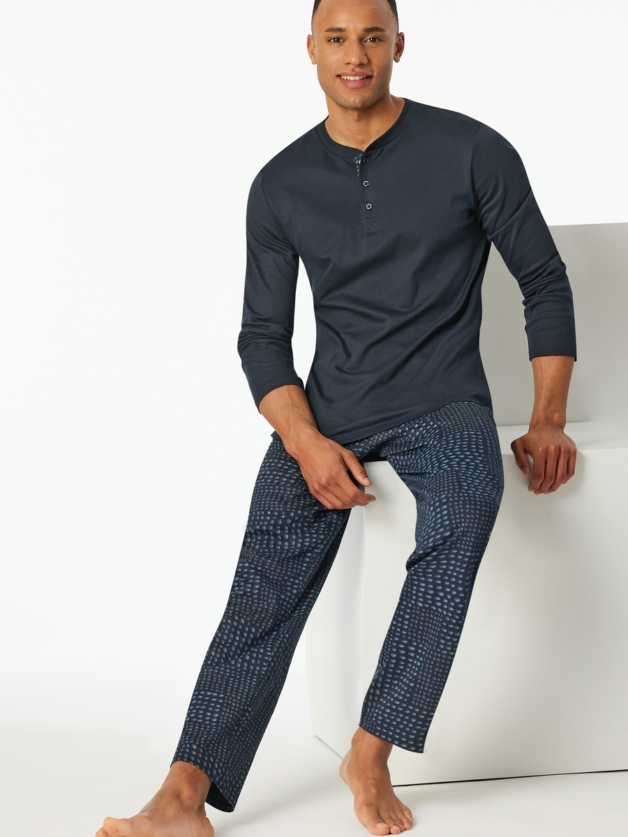 Pyjama van het merk Schiesser in het Blauw