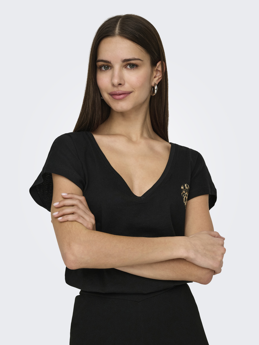 T-shirt van het merk Only in het Zwart