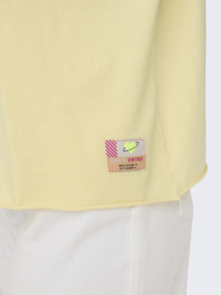 T-shirt van het merk Only in het Geel