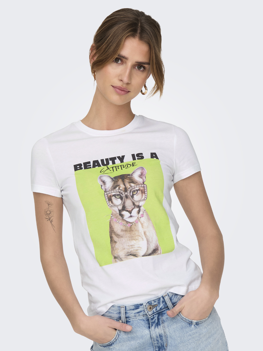 T-shirt van het merk Only in het Wit